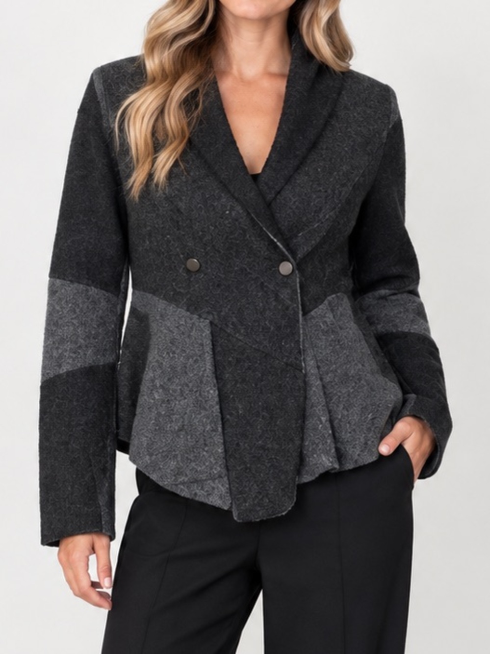 Burning Torch 100% Cashmere Gray Cardigan Sweater Blazer Anthropologie $250